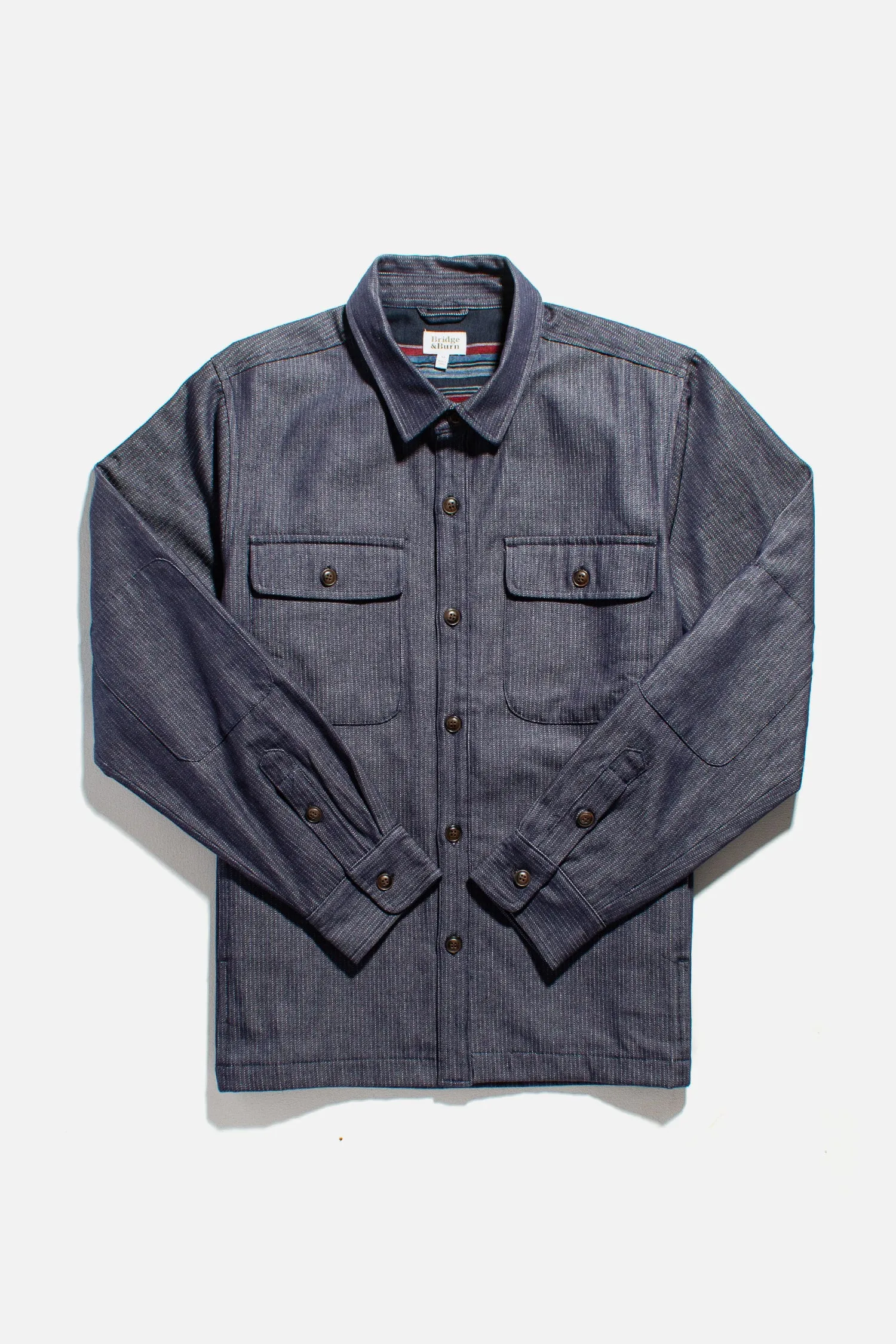 Crest Overshirt / Denim Pinstripe