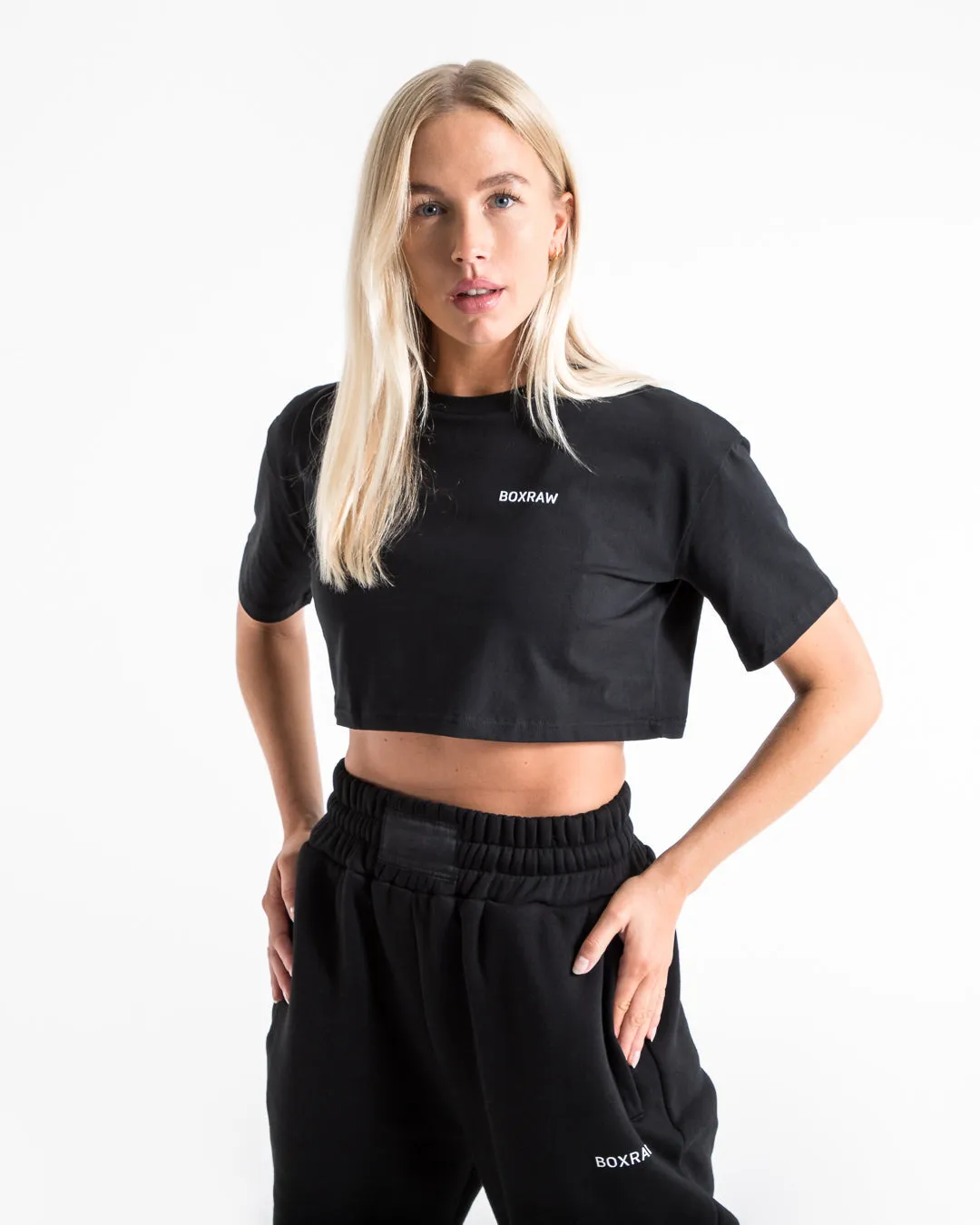 Cropped BOXRAW T-Shirt - Black