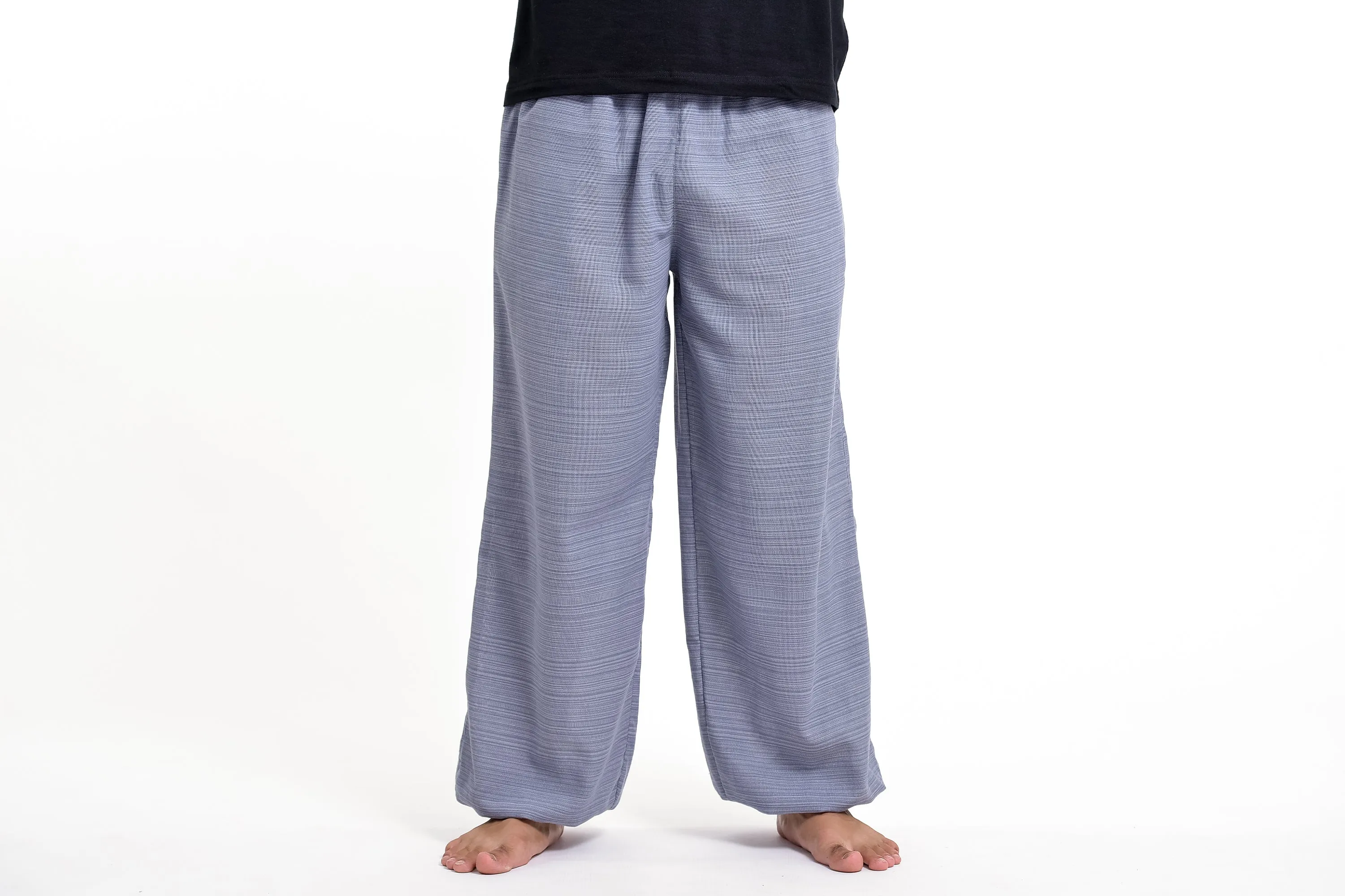 Drawstring Pinstripe Men's Pants in Gray