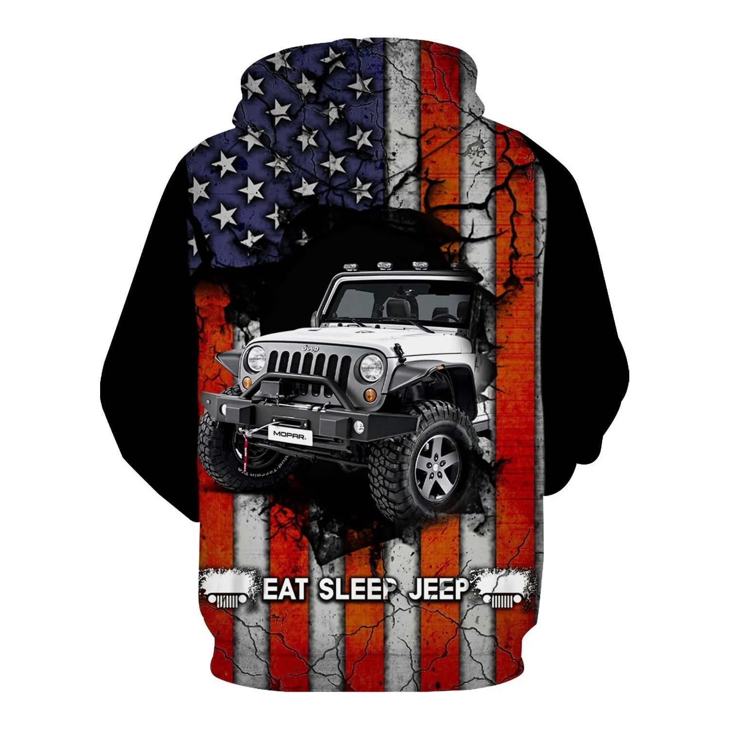 Eat Sleep Jeep US Flag - Hoodie