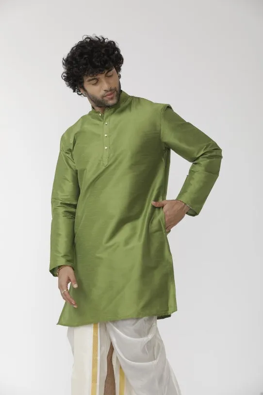 Ethnix - Green Long Kurta for Men | Uathayam