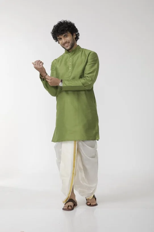 Ethnix - Green Long Kurta for Men | Uathayam