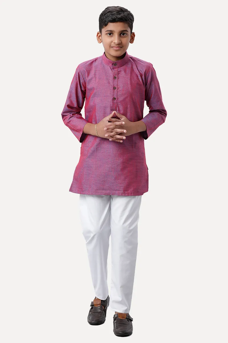 Exotic - Iris Purple Kurta and Pyjama 2 In 1 Set For Kids | Uathayam