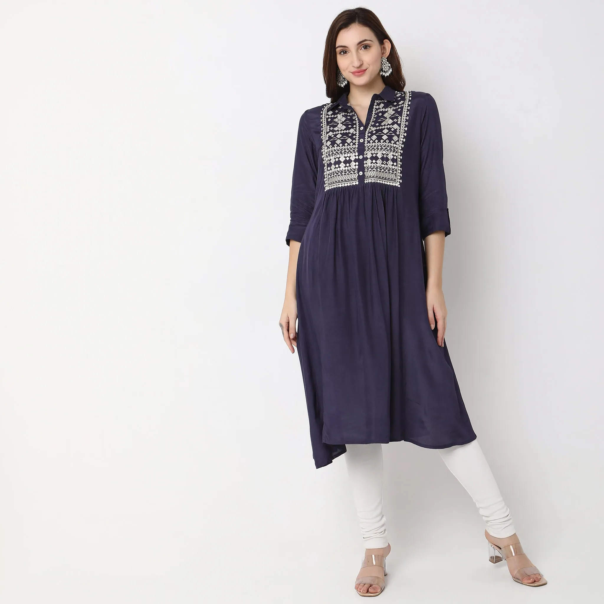 Flare Fit Embellished Kurta