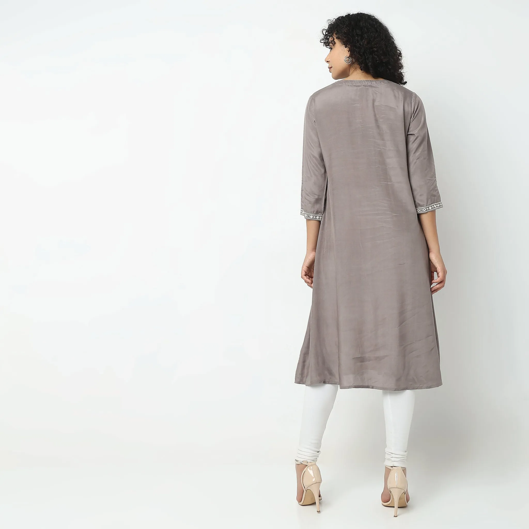 Flare Fit Embellished Kurta