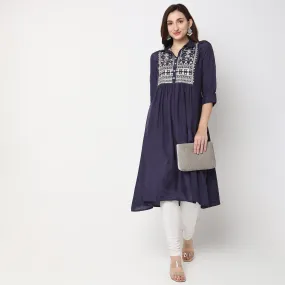 Flare Fit Embellished Kurta