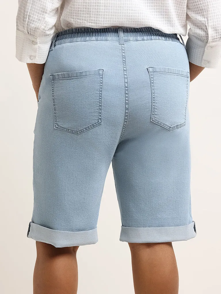 Gia Blue Mid Rise Denim Shorts