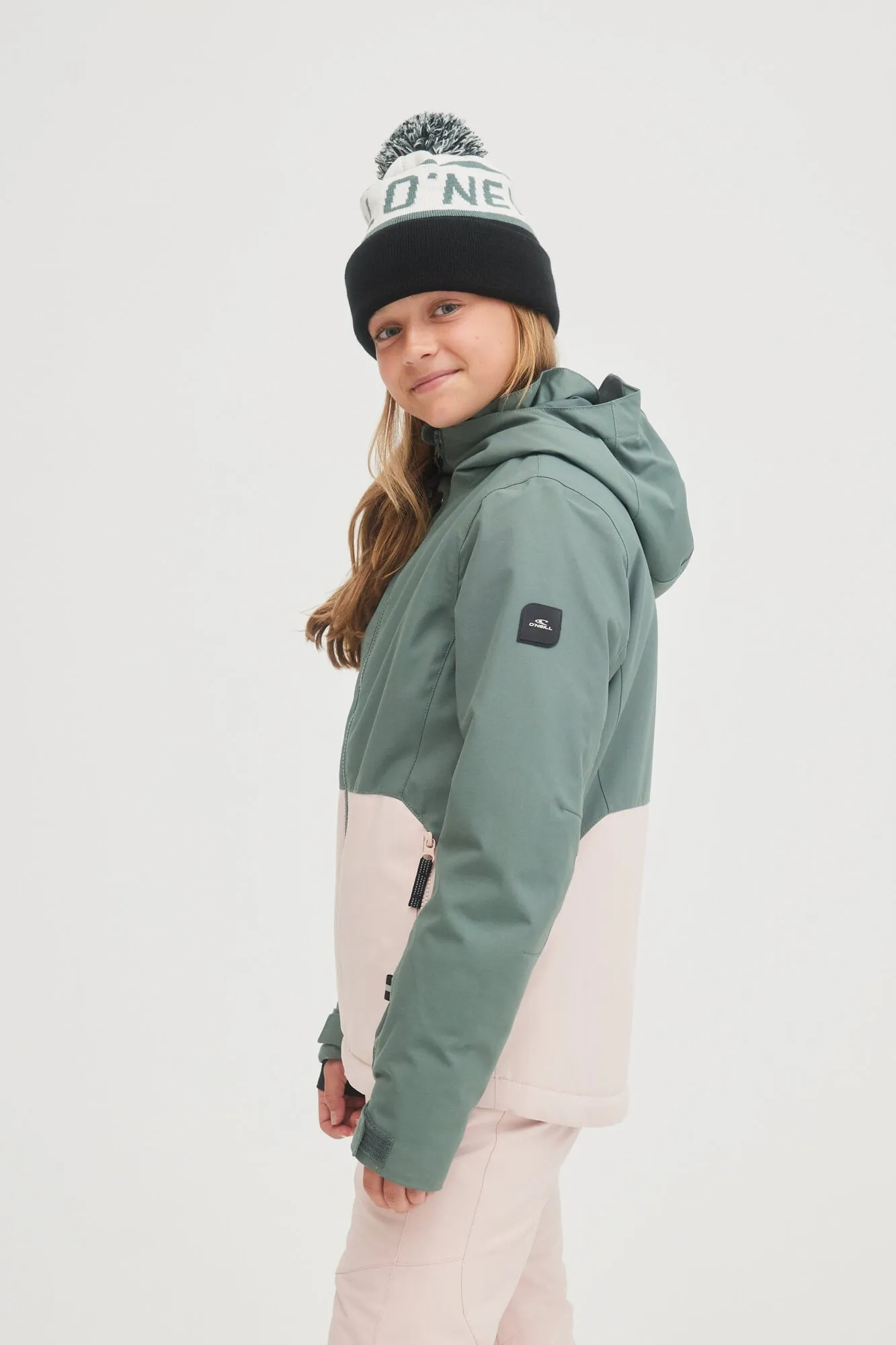 Girl's Adelite Snow Jacket - Balsam Green Colour Block