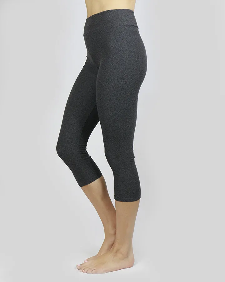 Grace & Lace Live-In Capris in Heather Charcoal