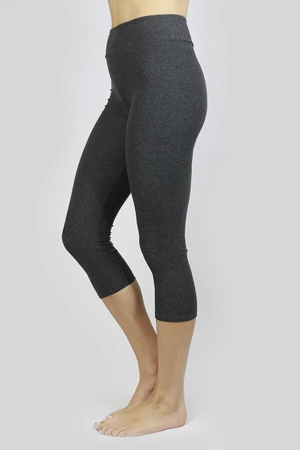 Grace & Lace Live-In Capris in Heather Charcoal