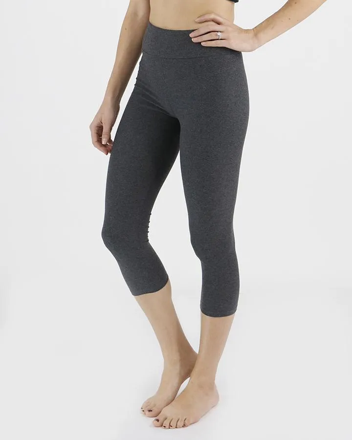 Grace & Lace Live-In Capris in Heather Charcoal