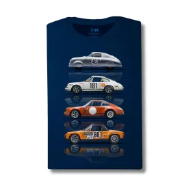 GrandPrix Originals USA Porsche Race Cars Slim Cut T-Shirt - Dark Navy/Gray