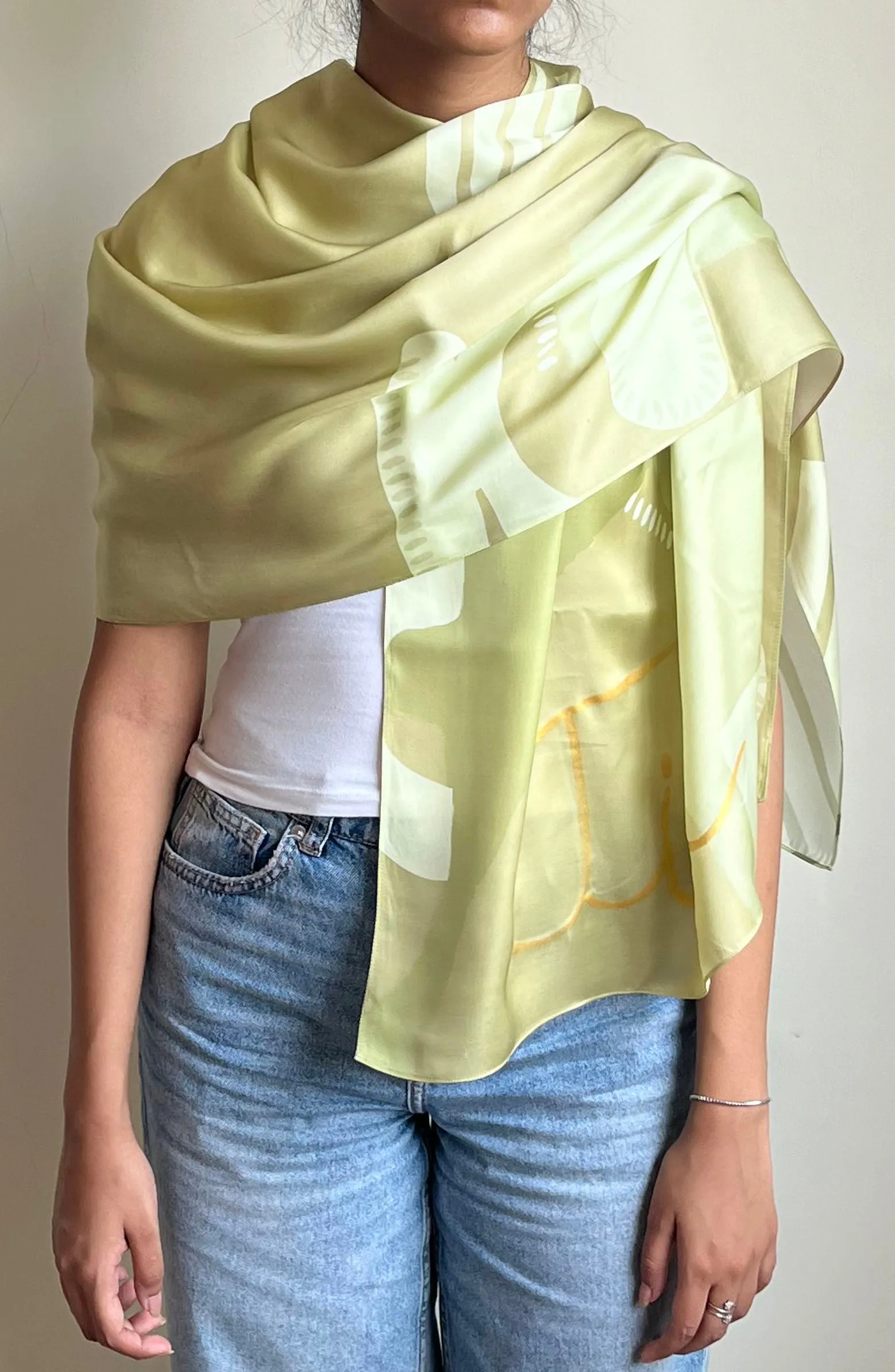 Green Abstract Printed Scarf