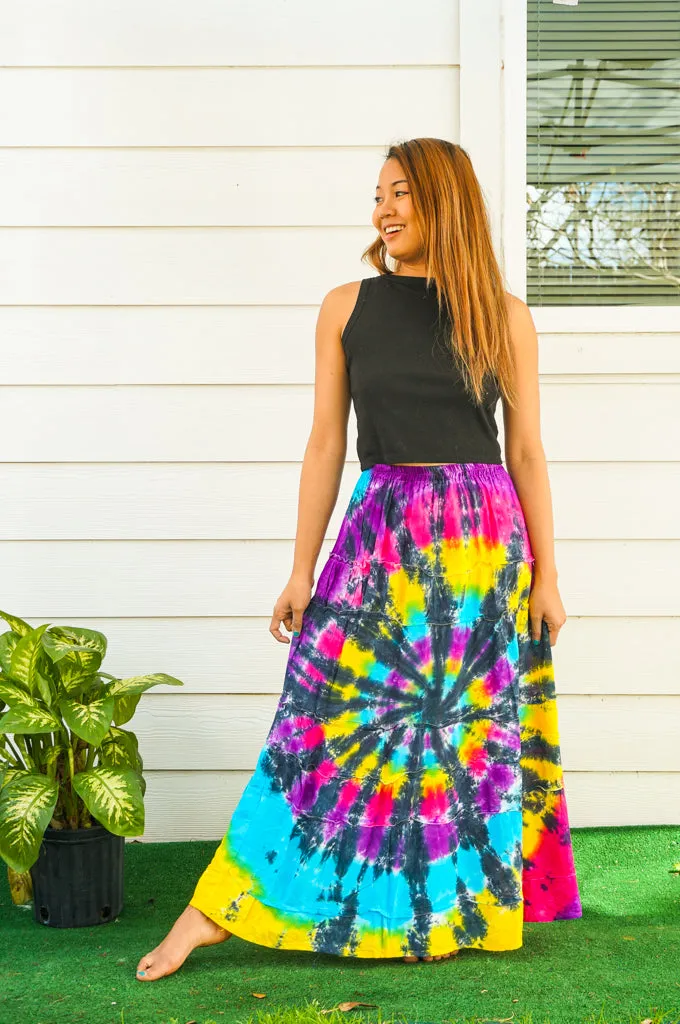 Hand Dyed Tiered Maxi Hippie Skirt