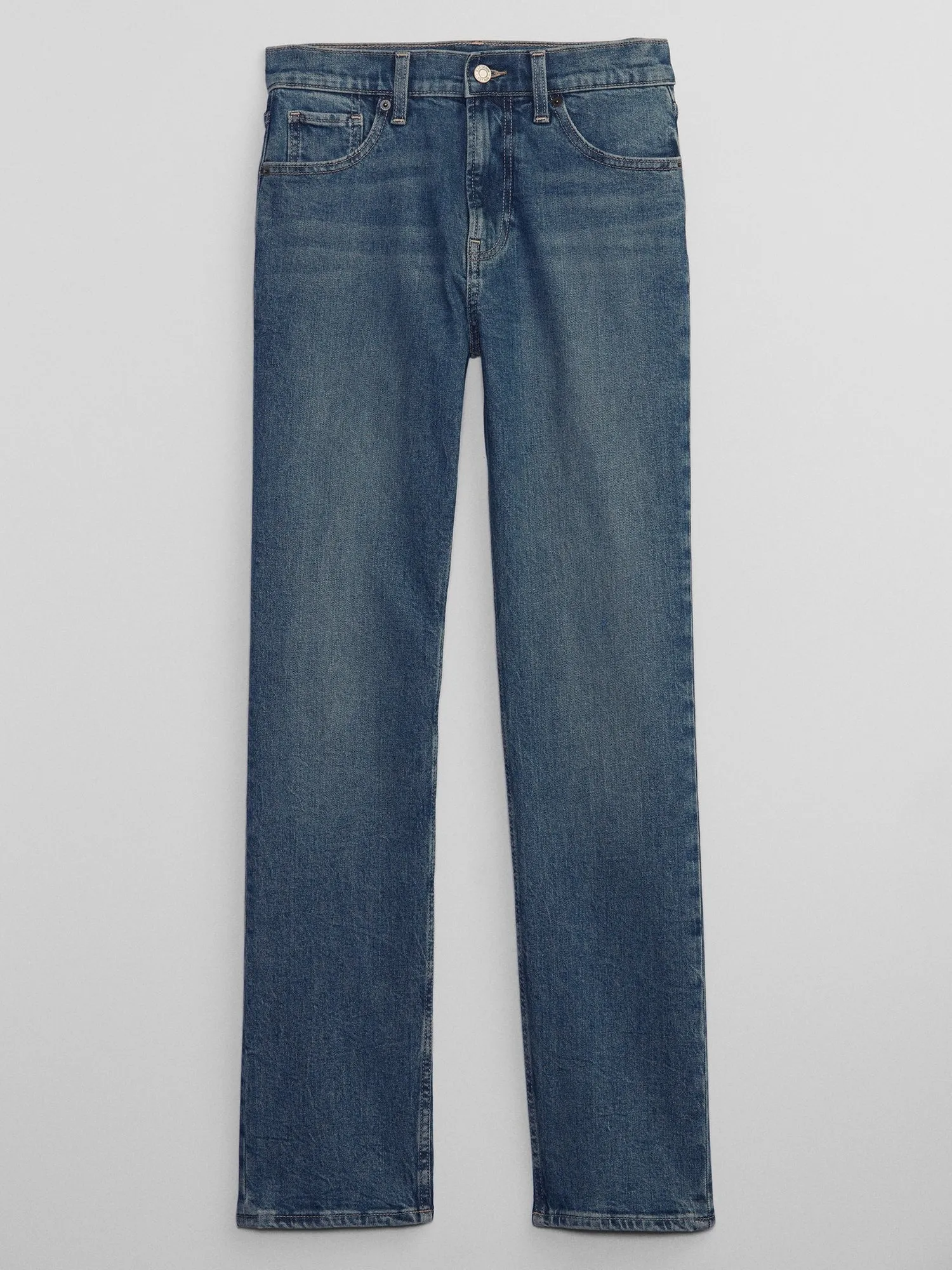 High Rise Straight Jeans with Washwell