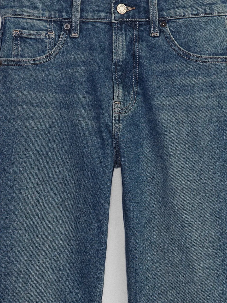 High Rise Straight Jeans with Washwell