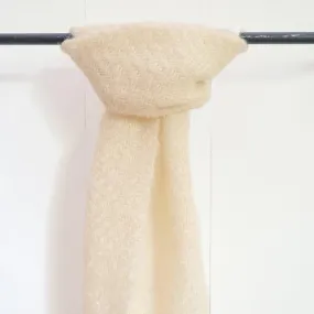 Ivory Handwoven Mohair Scarf