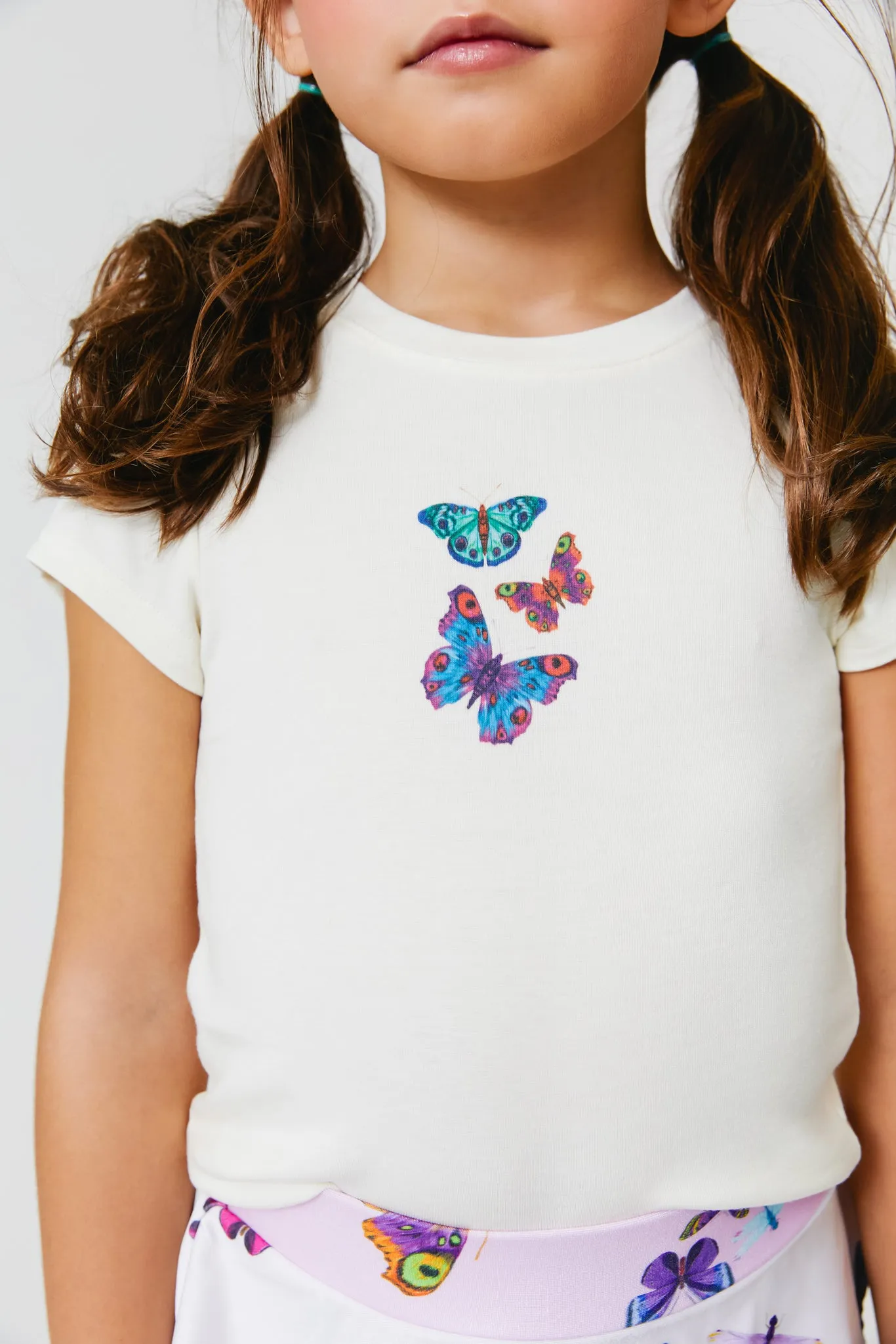 Kids Baby Tee in Neon Butterfly