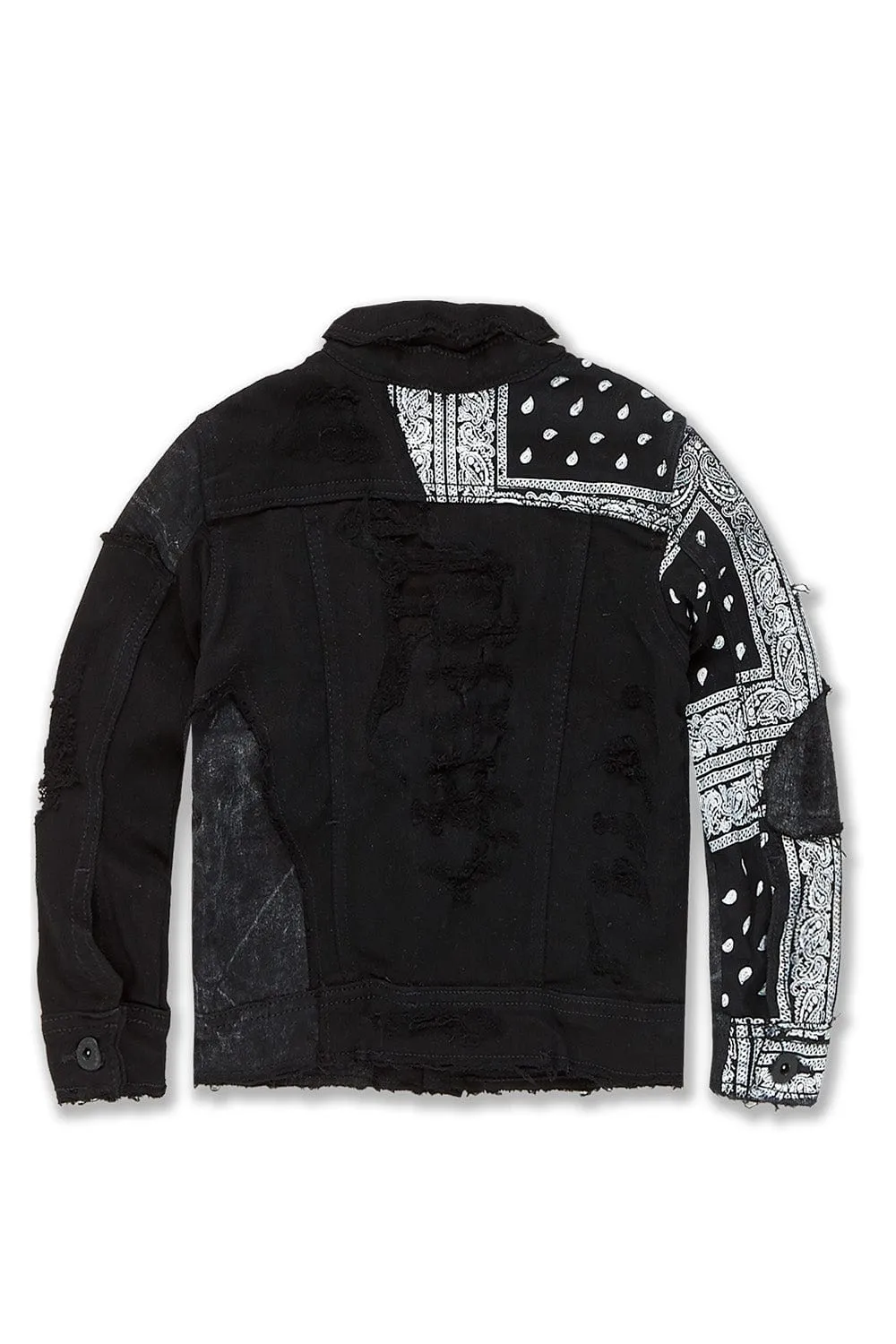 Kids Paisley Denim Trucker Jacket (Noir)