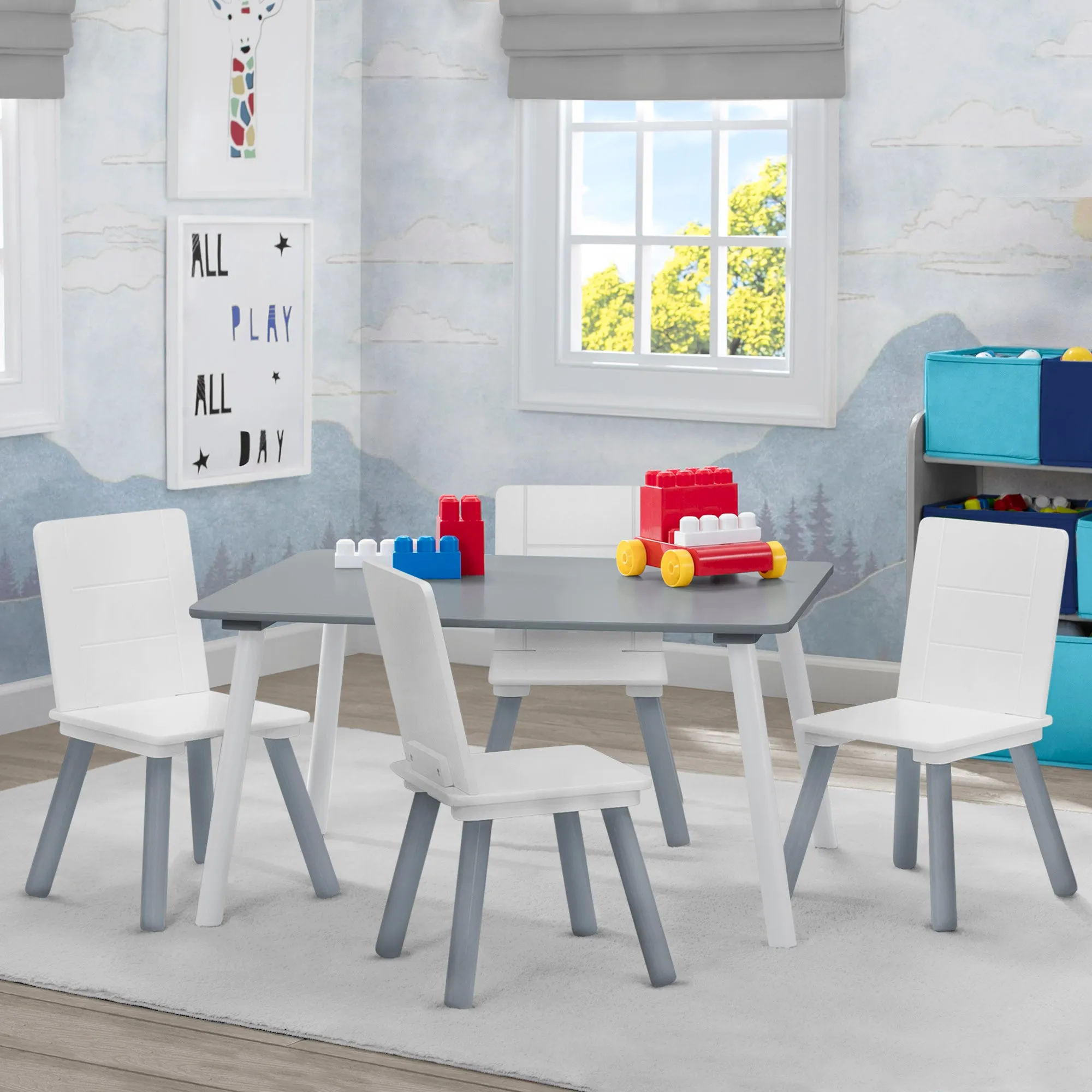 Kids Table and Chair Set (4 Chairs Included)