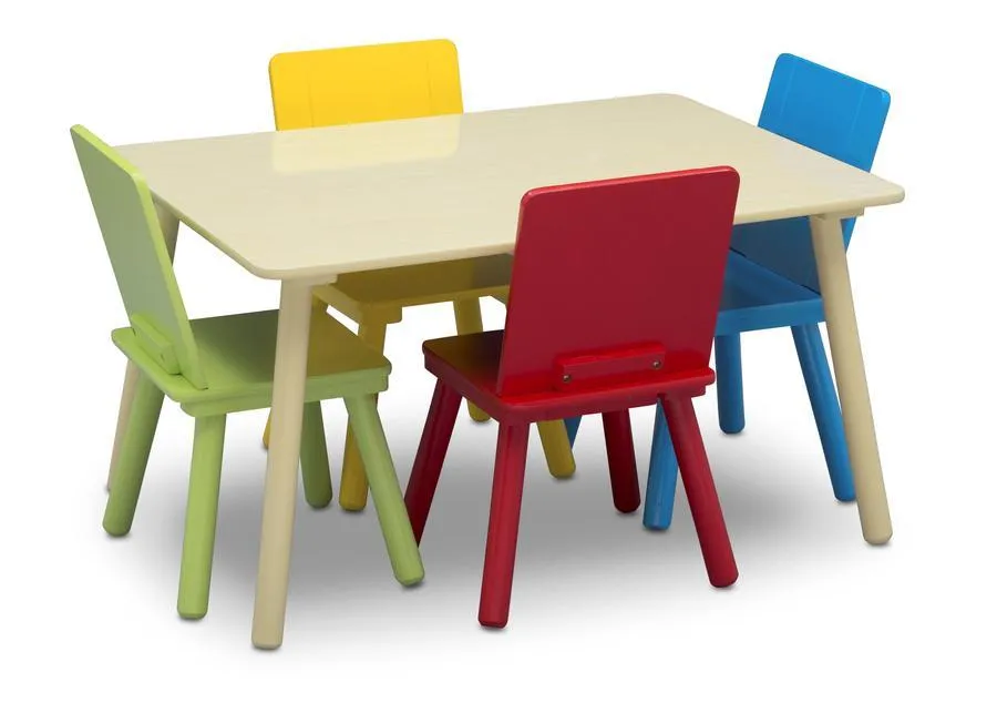 Kids Table and Chair Set (4 Chairs Included)