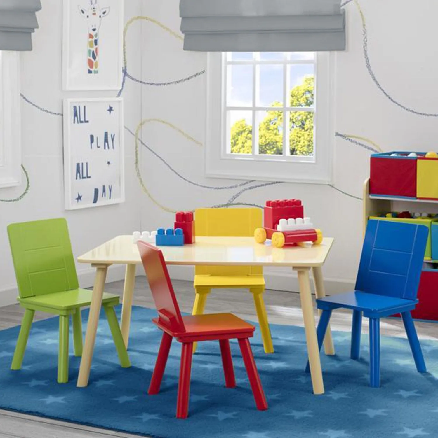 Kids Table and Chair Set (4 Chairs Included)