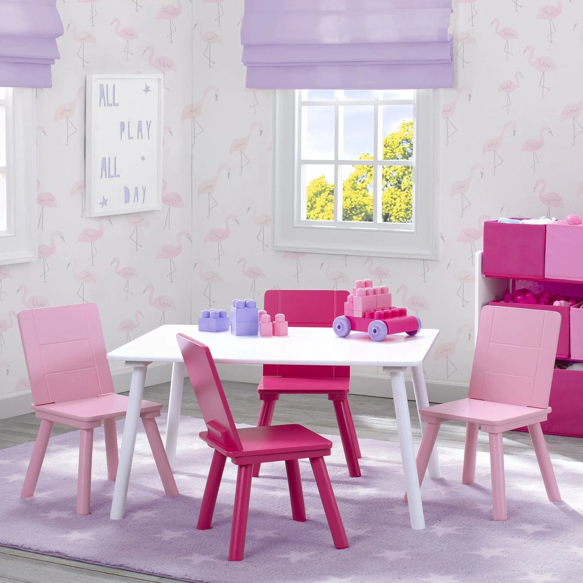 Kids Table and Chair Set (4 Chairs Included)