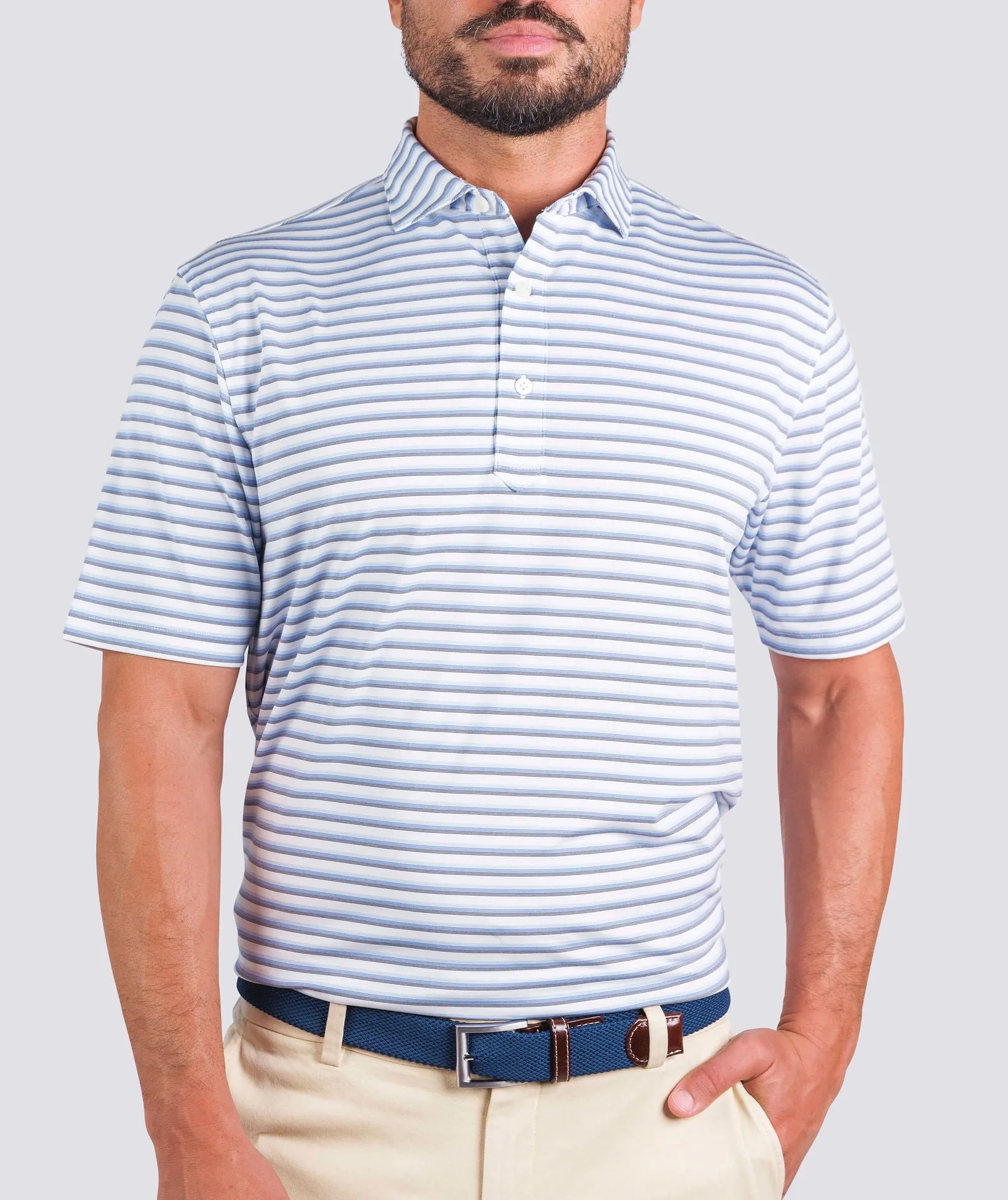 Lanier Gradient Stripe Performance Polo