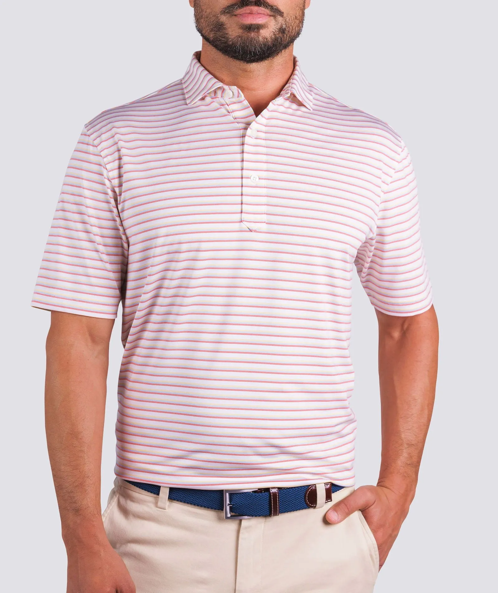 Lanier Gradient Stripe Performance Polo