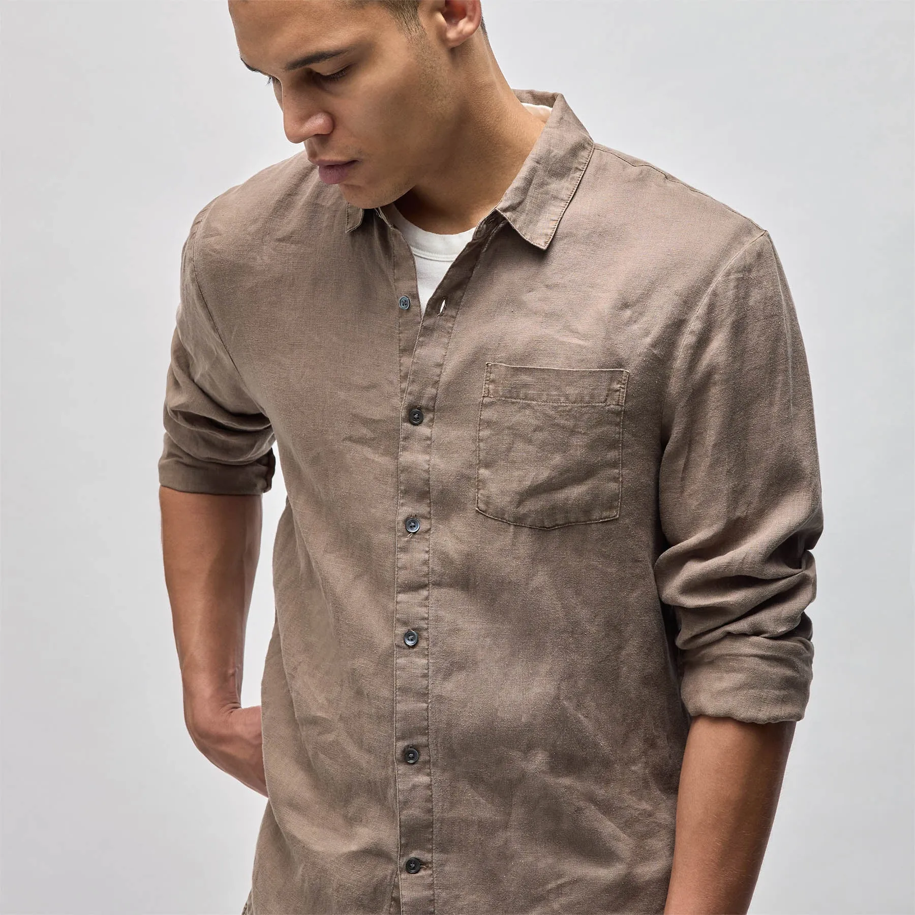 Lightweight Linen Shirt - Cargo Pigment