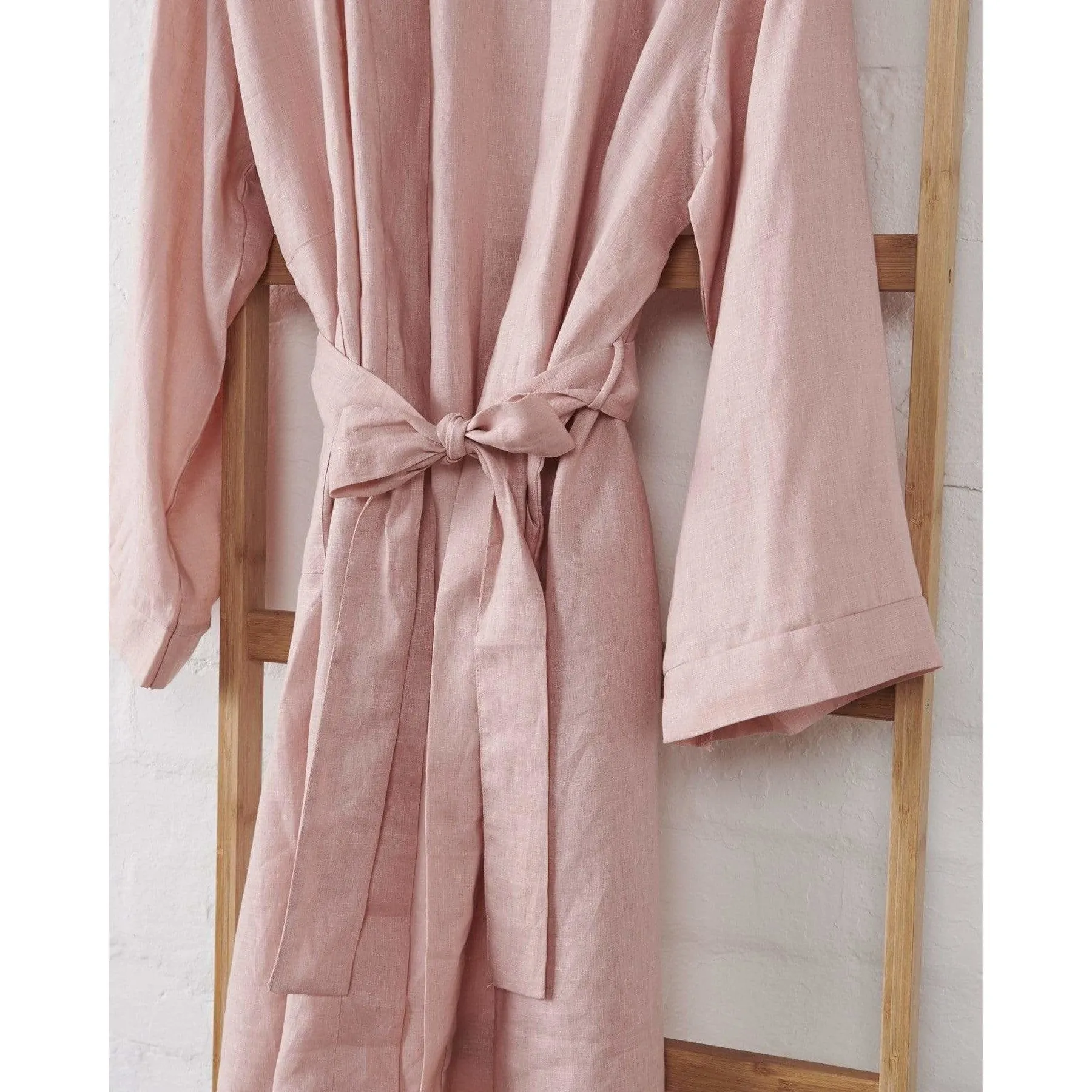 Linen Bathrobe - Pink