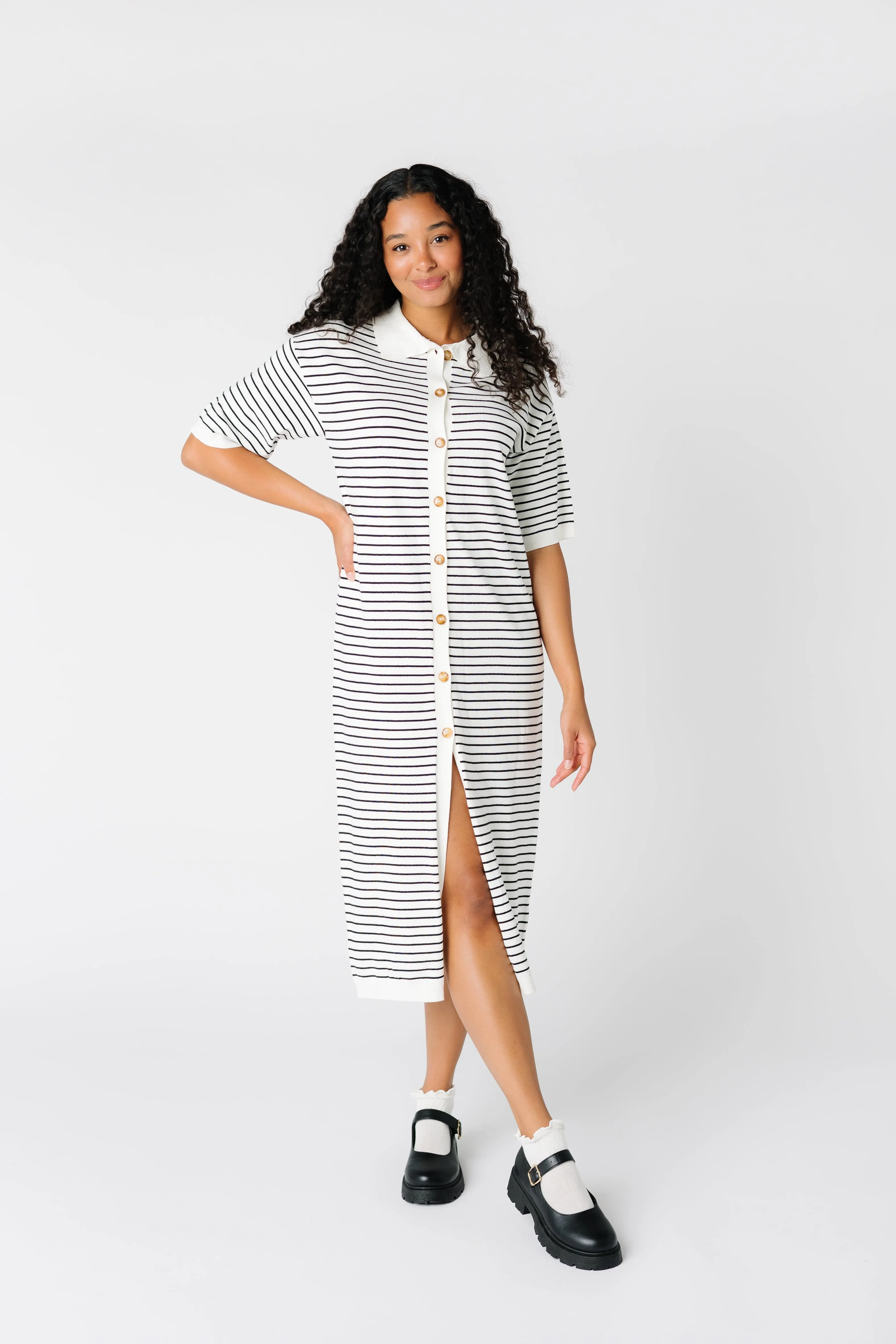 Lucy Knit Button Down Dress