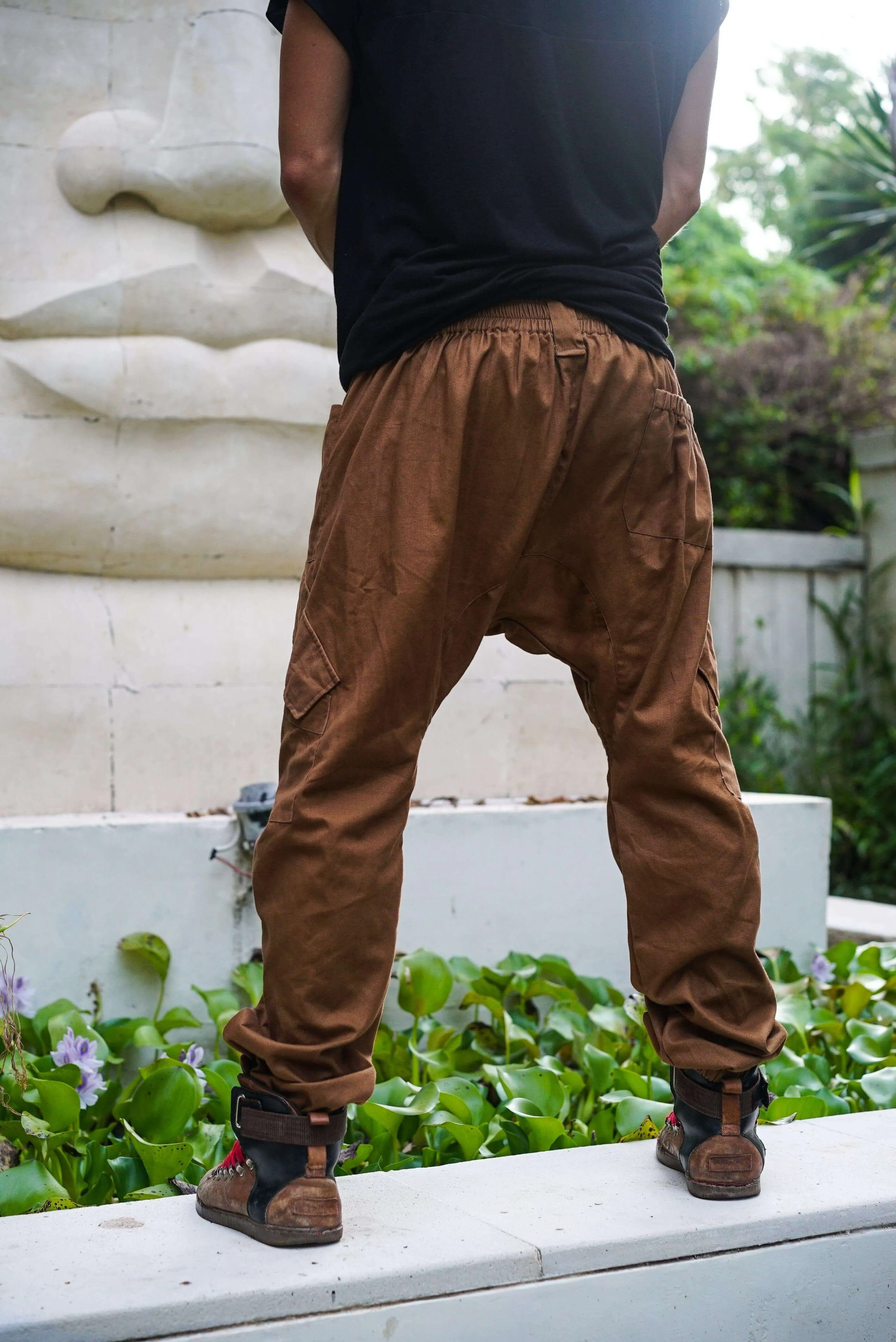 LUONTO - Cargo Style Baggy Drop Crotch Harem Pants