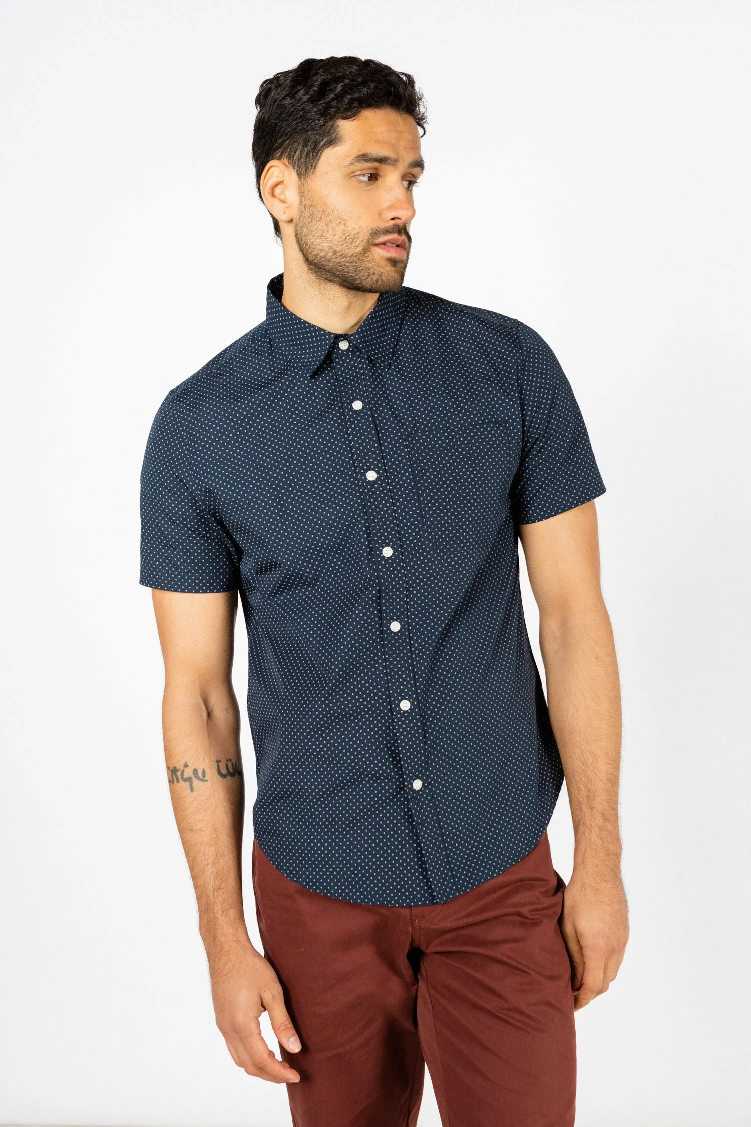 Malcolm Shirt / Navy Dot