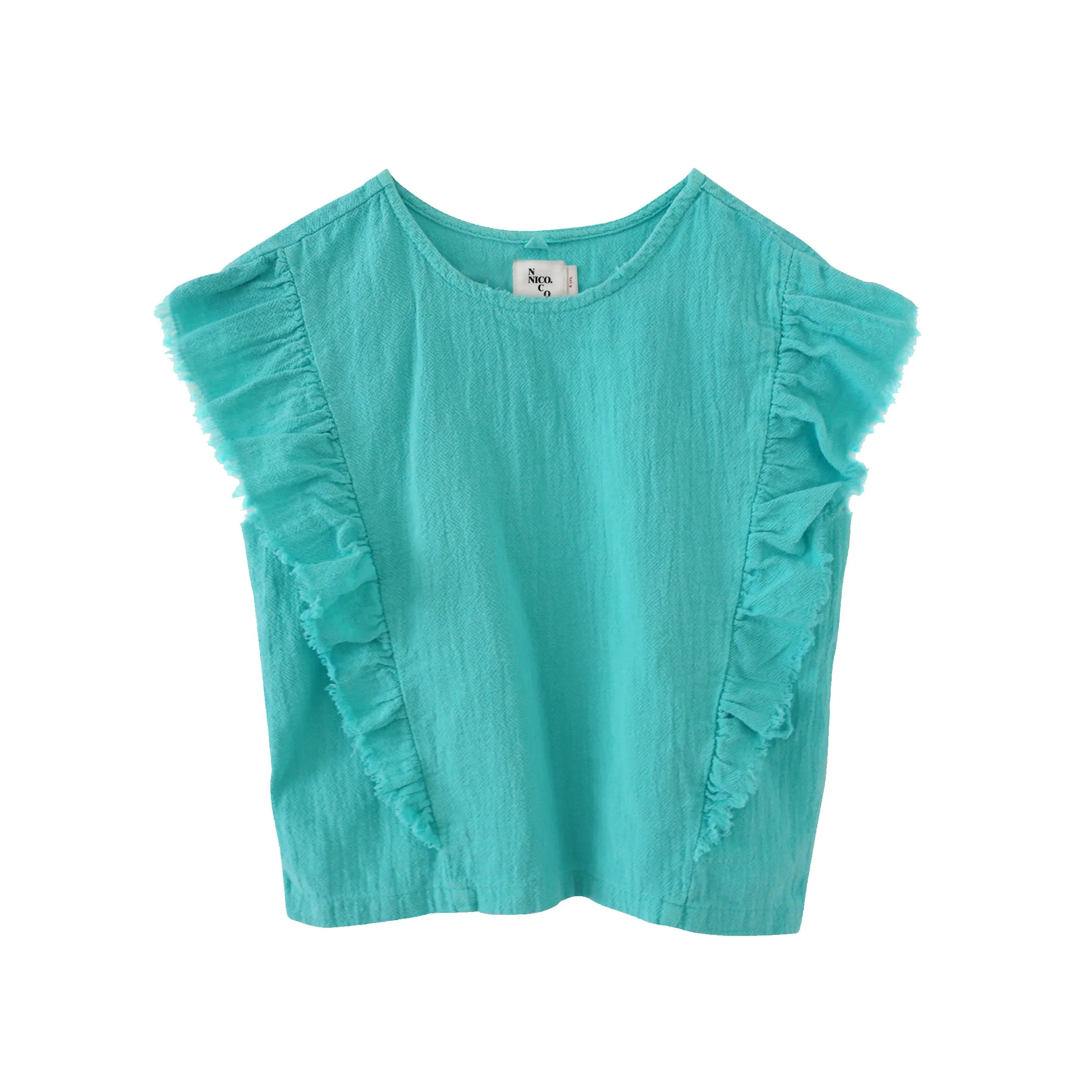 McKinley Chevron Ruffle Top - Solid