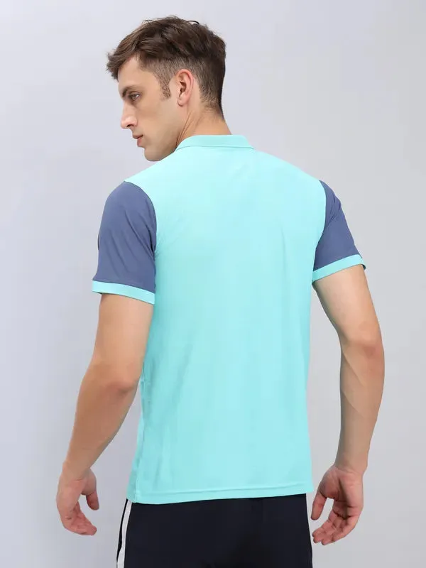 Men Colorblock Slim Fit Polo T-shirt with MATPIQ