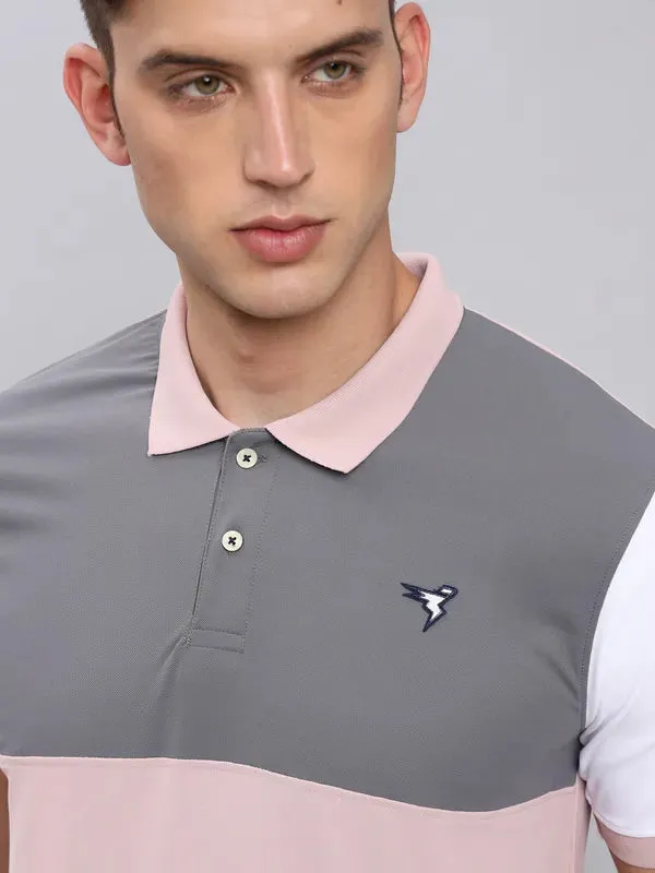 Men Colorblock Slim Fit Polo T-shirt with MATPIQ