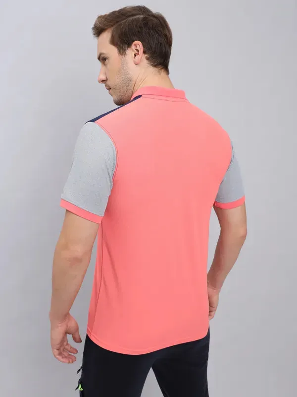 Men Colorblock Slim Fit Polo T-shirt with MATPIQ