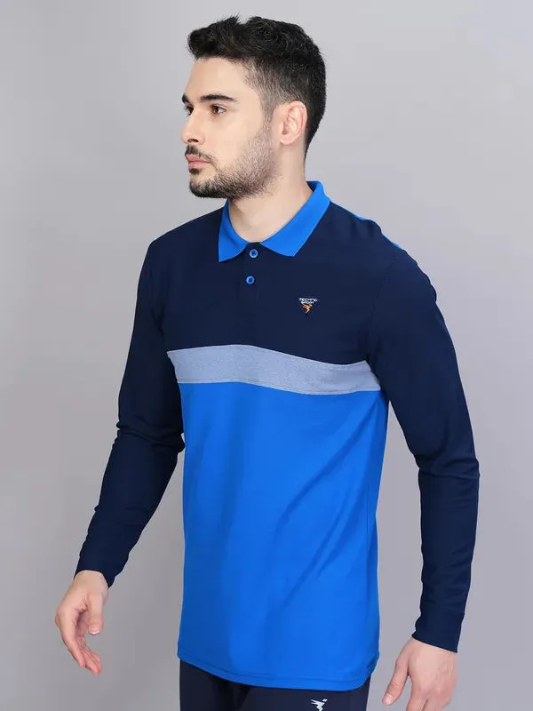 Men Colorblock Slim Fit Polo T-shirt with MATPIQ