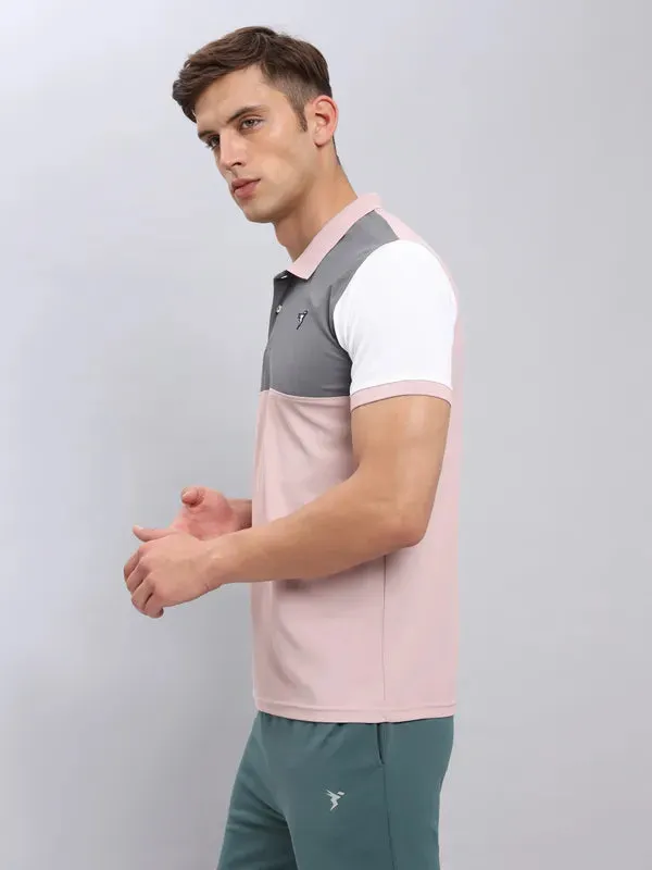 Men Colorblock Slim Fit Polo T-shirt with MATPIQ