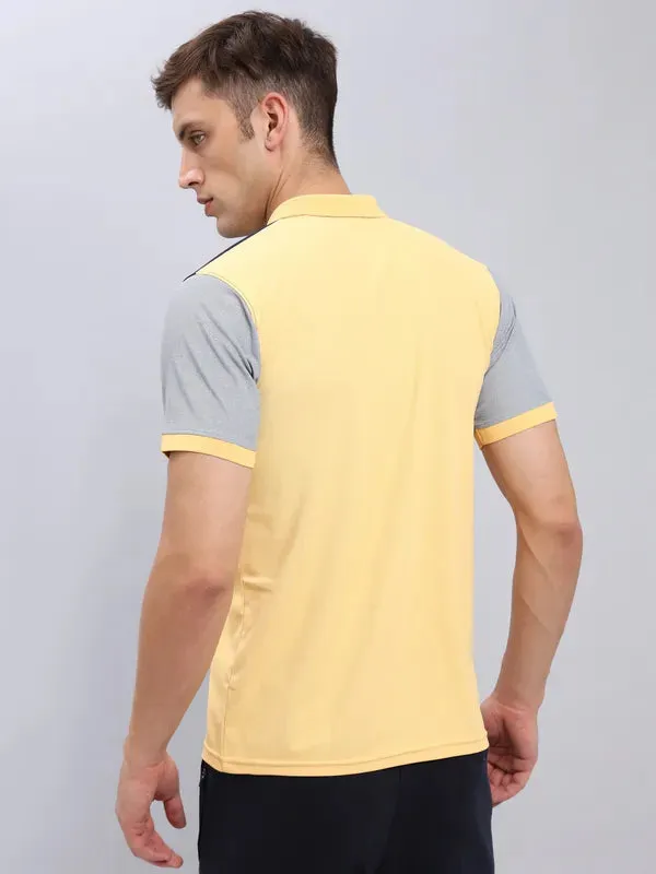 Men Colorblock Slim Fit Polo T-shirt with MATPIQ