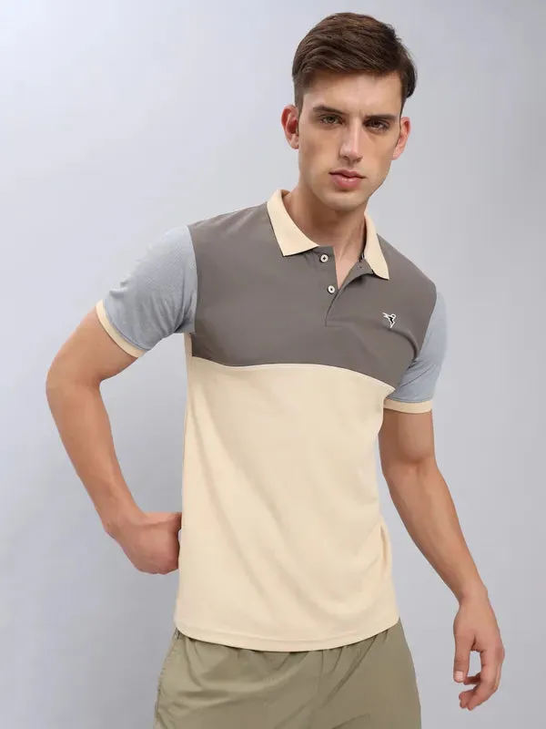 Men Colorblock Slim Fit Polo T-shirt with MATPIQ