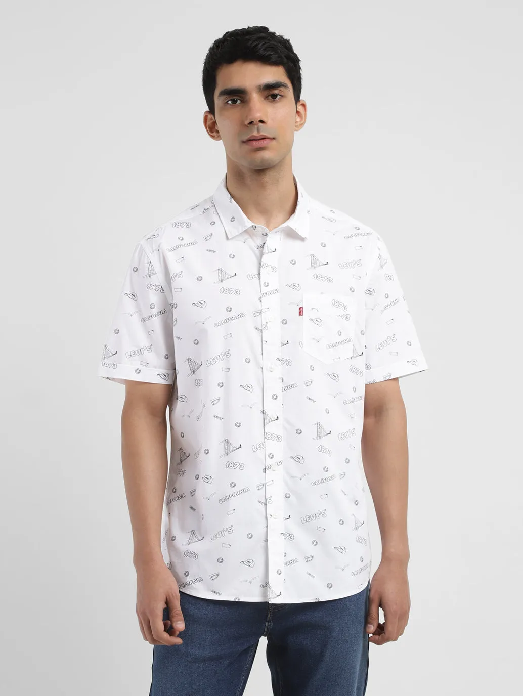 Men's All Over Printed Slim Fit Shirt