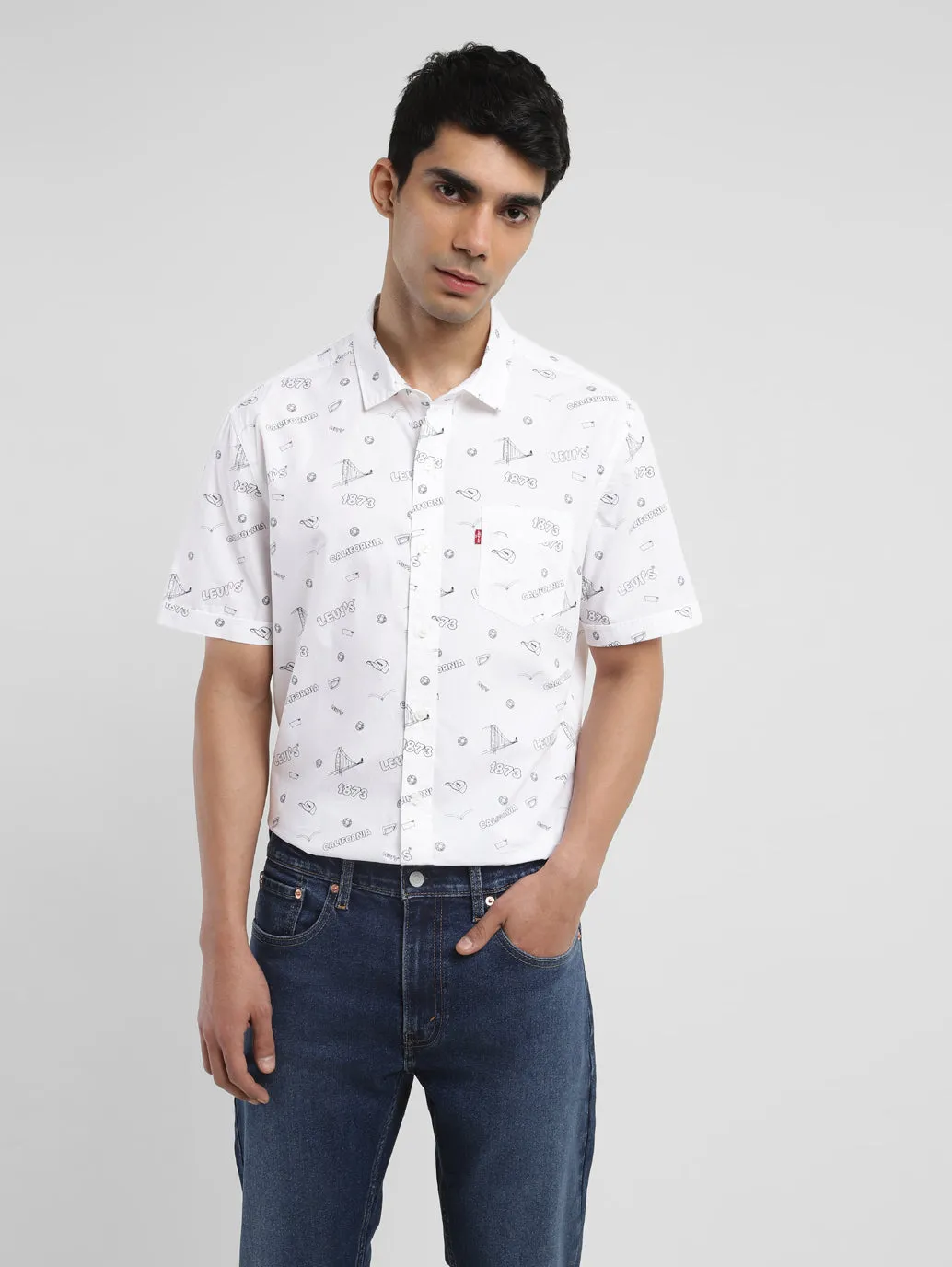 Men's All Over Printed Slim Fit Shirt