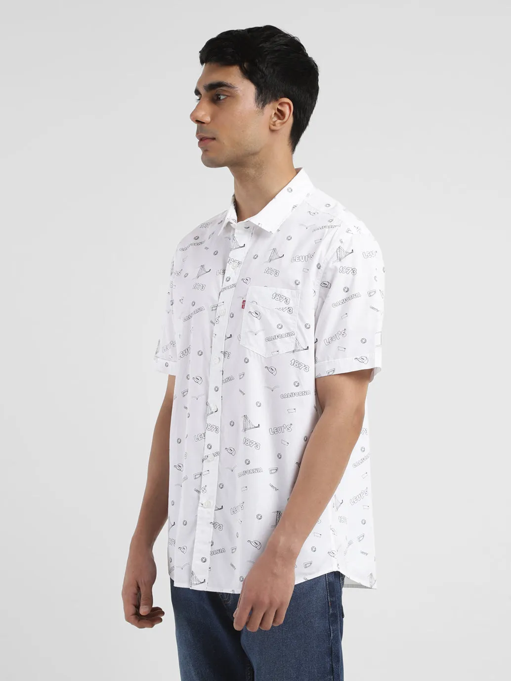 Men's All Over Printed Slim Fit Shirt