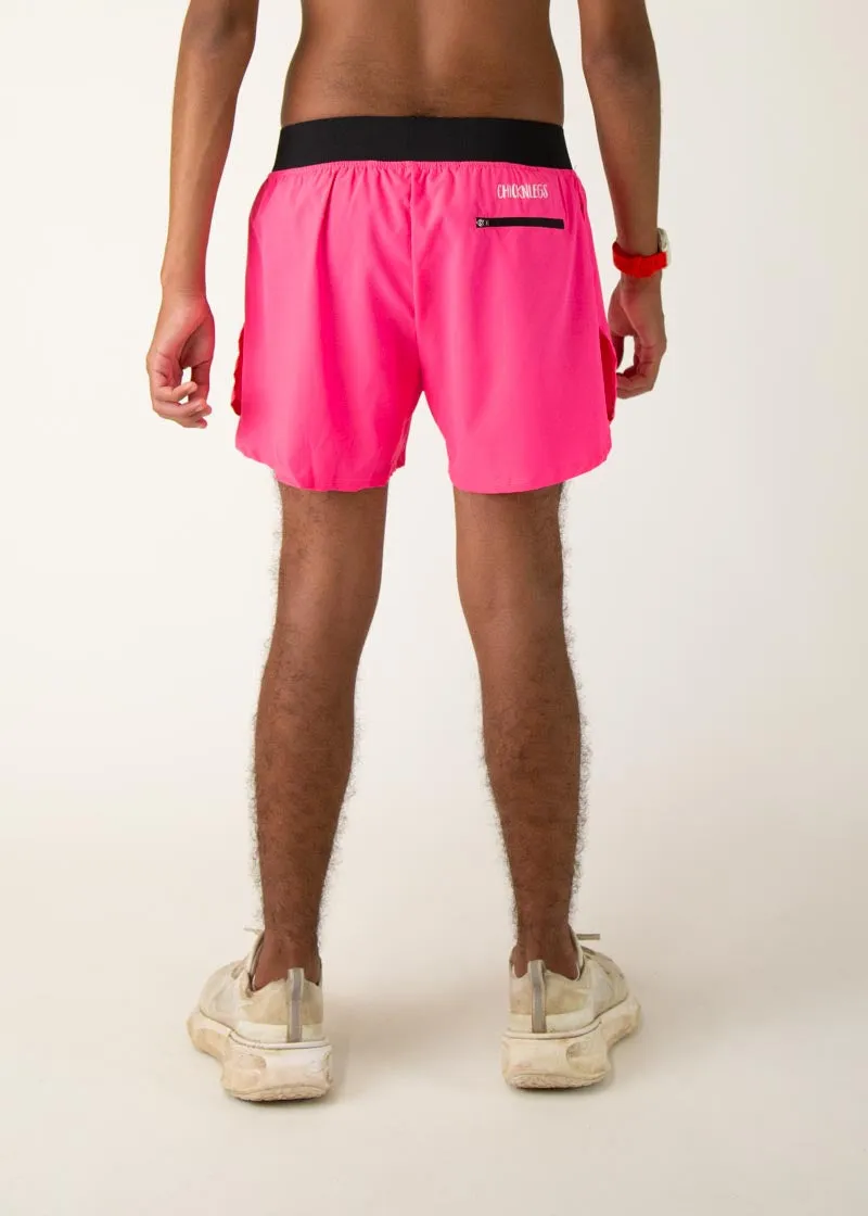 Men's Neon Pink 4" Half Split Shorts