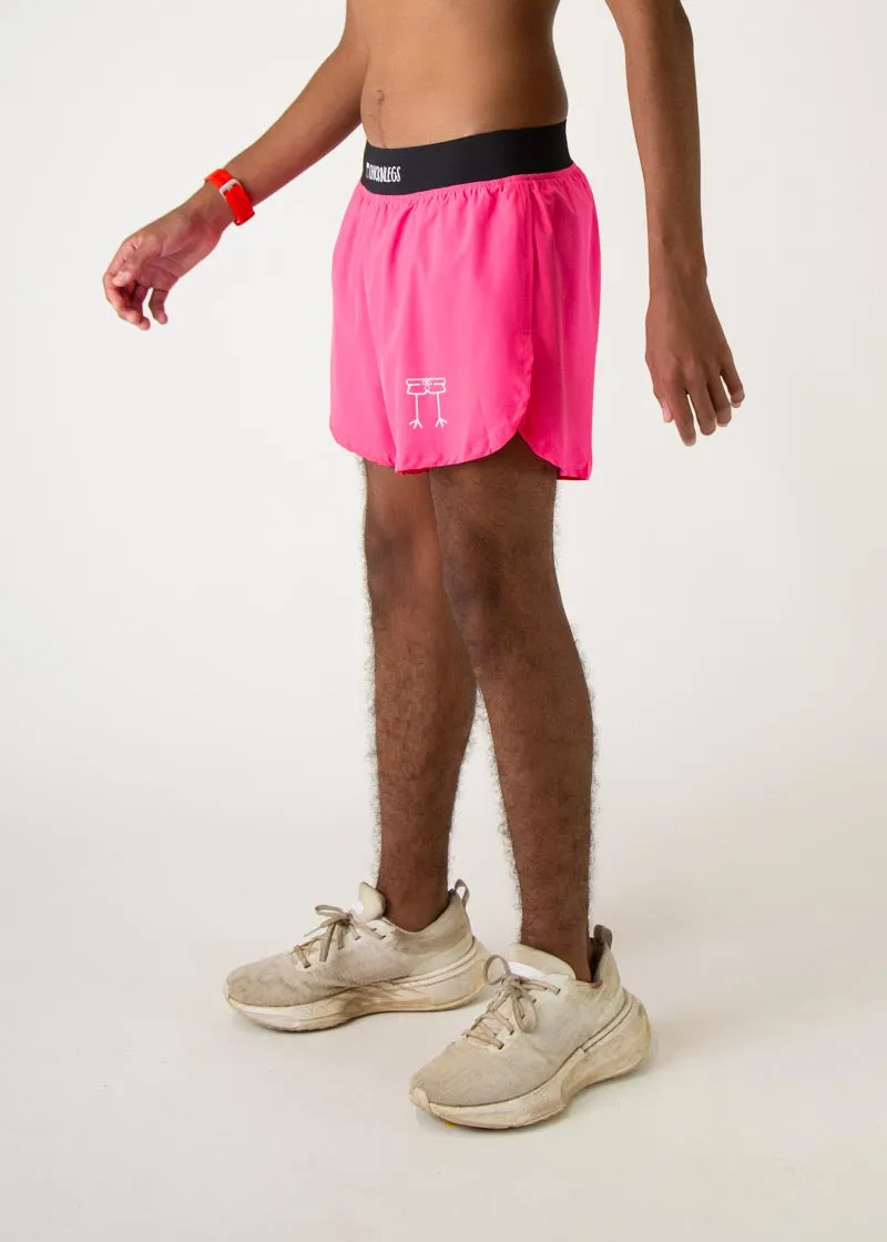 Men's Neon Pink 4" Half Split Shorts