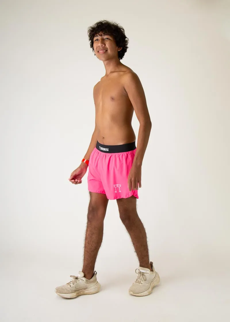 Men's Neon Pink 4" Half Split Shorts