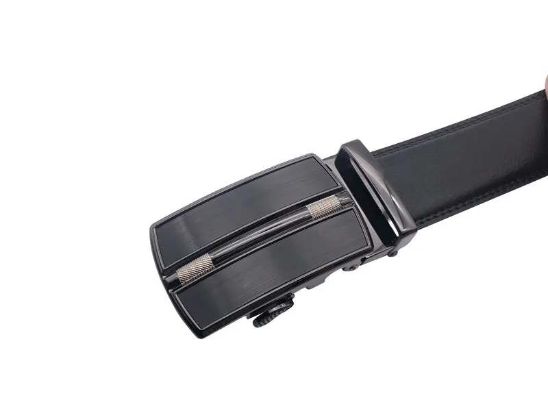 Men's Premium Genuine Leather Ratchet Dress Belt with Automatic Click Buckle