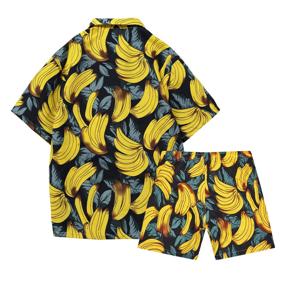 Men's Shirt Short 2-Piece Hawaiian Loose Tropical Print Casual Sets | ST05